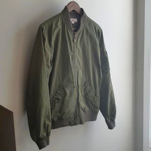 Mens Medium Wallace & Barnes Olive Bomber Jacket